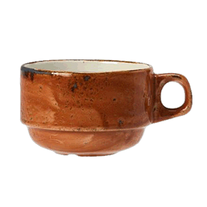 Чашка кофейная «Крафт»; материал: фарфор; 100 мл; диаметр=6.5, высота=5, длина=8.5 см.; терракот