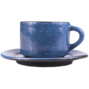 Пара кофейная «Млечный путь голубой»; фарфор; 80мл; голубой,черный