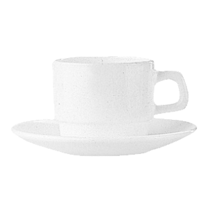 Чашка чайная «Ресторан»; стекло; 290 мл; диаметр=85, высота=70, длина=110 мм; белый