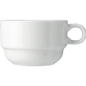 Чашка чайная «Акапулько»; материал: фарфор; 250 мл; диаметр=9.4, высота=11.8, ширина=6.1 см.; белый