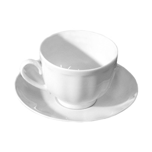 Пара чайная «Гранат»; материал: фарфор; 255 мл; диаметр=91, высота=75, длина=150 мм; белый