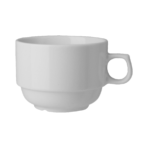 Чашка чайная «Прага»; материал: фарфор; 250 мл; диаметр=8.5, высота=6, длина=11 см.; белый