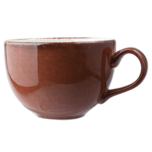 Чашка чайная «Террамеса мокка»; материал: фарфор; 340 мл; диаметр=10, высота=8, длина=12.8 см.; темно-коричневая
