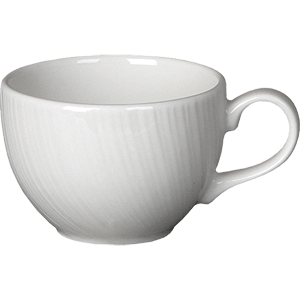 Чашка чайная «Спайро»; материал: фарфор; 340 мл; диаметр=10, высота=7, длина=13 см.; белый