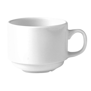 Чашка чайная «Монако Вайт»; материал: фарфор; 210 мл; диаметр=75, высота=50, длина=105 мм; белый