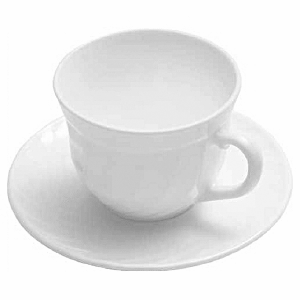 Чашка чайная «Трианон»; стекло; 180 мл; диаметр=85, высота=65, длина=105 мм; белый