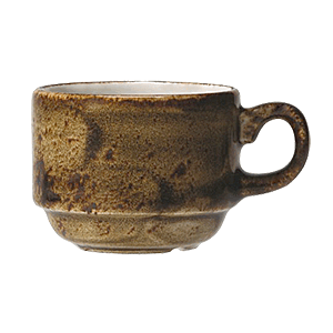 Чашка чайная «Крафт»; материал: фарфор; 285 мл; диаметр=90, высота=65, длина=130 мм; коричневый