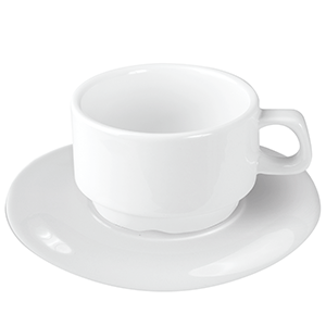Пара чайная «Кунстверк»; фарфор; 250мл; D=95, H=69, B=155мм; белый