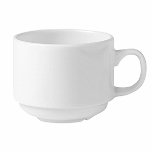 Чашка чайная «Монако Вайт»; материал: фарфор; 150 мл; диаметр=7, высота=6, длина=10 см.; белый