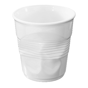 Стакан ”мятый”; материал: фарфор; объем: 1 литр; диаметр=14.2, высота=15 см.; белый