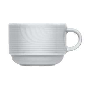 Чашка чайная «Карат»; материал: фарфор; 220 мл; диаметр=7.5, высота=6.5, длина=10 см.; белый