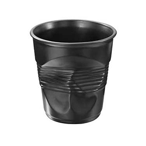 Стакан ”мятый”; материал: фарфор; объем: 1 литр; диаметр=14.2, высота=15 см.; цвет: черный