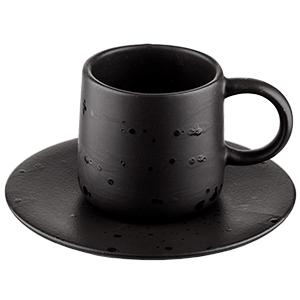 Пара чайная коническая «Оникс»;  керамика;  200мл;  черный