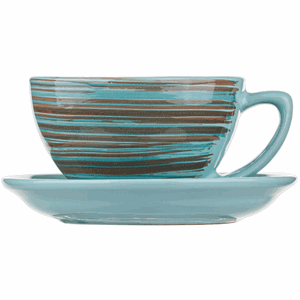 Пара чайная «Скандинавия»; керамика; 250мл; D=15см; голубой