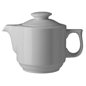 Чайник с крышкой «Прага»; материал: фарфор; 1.25л; высота=18, длина=21, ширина=13 см.; белый