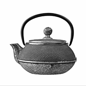 Чайник с ситечком; чугун; 450мл; D=85, H=95, L=144мм; серый