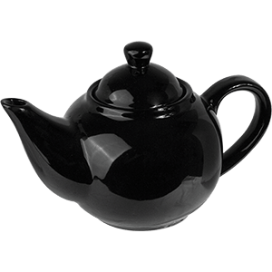 Чайник с крышкой «Кунстверк»; фарфор; 0, 8л; , H=14, L=21, B=12см; черный