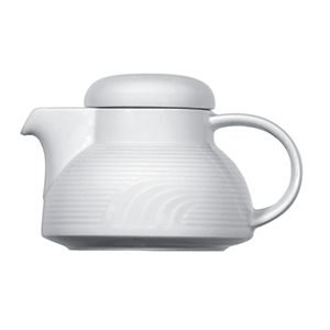 Чайник «Карат»; материал: фарфор; 700 мл; диаметр=14/5.5, высота=12, длина=19 см.; белый