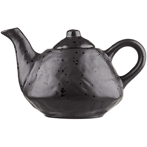 Чайник фактурный «Оникс»; керамика; 0.6л; H=11,L=13см; черный