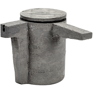 Чайник №4; бетон; ручка=10см; D=10,H=15см; серый