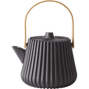 Чайник с ситом «Пекое»;  керамика,металл;  0,55л;  D=12,5,H=12см;  черный