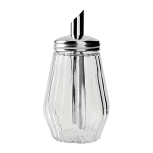 Сахарница-дозатор; стекло, сталь нержавеющая; 290 мл; диаметр=7, высота=16, длина=7, ширина=7 см.; прозрачный,металлический
