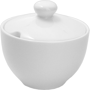 Сахарница «Кунстверк»; материал: фарфор; 200 мл; диаметр=9.3, высота=7.5 см.; белый