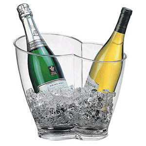 Ведро для шампанского; пластик; 4л; , H=26, L=30, 5, B=21, 5см; прозрачный
