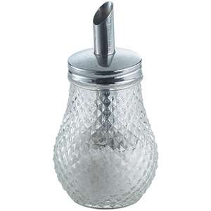 Сахарница-дозатор; стекло; 250 мл; диаметр=5.5, высота=12.8, длина=7.5, ширина=7.7 см.; прозрачный
