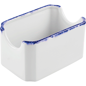 Емкость для пакетиков сахара «Блю дэппл»; фарфор; H=5.5, L=10, B=7см; белый, синий