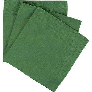 Салфетки 3х-слойные [20шт]; бумажные салфетки; L=25,B=25см; зеленый 