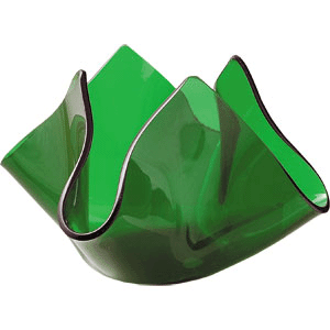 Подсвечник «Флауэ»; стекло; диаметр=50, высота=72, ширина=122 мм; зеленый