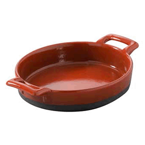 Сковорода порционная для запекания «Эклипс»; материал: фарфор; 250 мл; высота=3, длина=14.5, ширина=13 см.; красный, цвет: черный