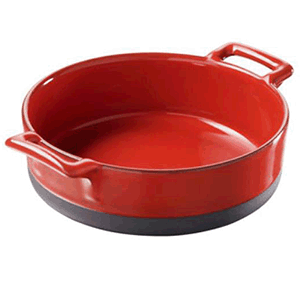 Сковорода порционная; материал: фарфор; 500 мл; диаметр=15, высота=5 см.; красный, цвет: черный