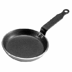 Сковорода для блинов; материал: алюминий, тефлон; диаметр=140, высота=20, длина=265 мм; цвет: черный,серебряные