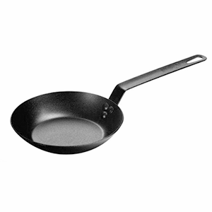 Сковорода; материал: карбоновая сталь; диаметр=205, высота=35, длина=410 мм; цвет: черный