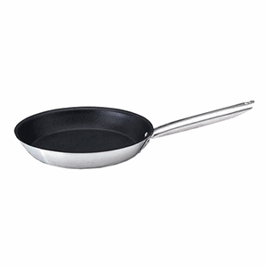 Сковорода; сталь нержавеющая, тефлон; диаметр=28, высота=5, длина=52 см.; цвет: металлический, черный