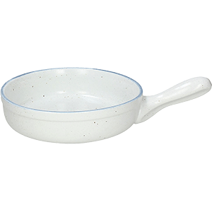 Сковорода порционная «Органика»; фарфор; D=18см; белый,синий