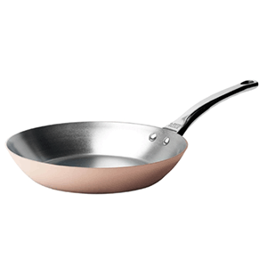 Сковорода; медь, сталь нержавеющая; диаметр=20 см.