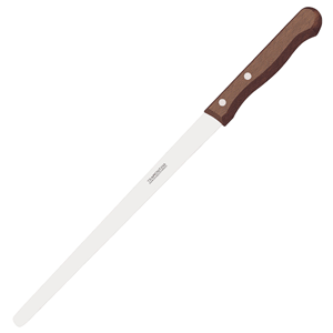 Нож рыбный для тонкой нарезки; сталь, дерево; высота=4.5, длина=39.5/22.5, ширина=11 см.; металлический, коричневый