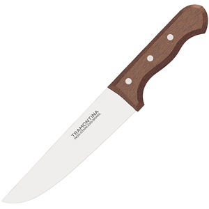 Нож поварской; сталь,дерево; длина=340/200, ширина=32 мм; металлический, коричневый