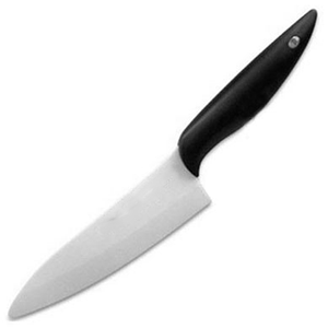 Нож кухонный «Шеф»; керамика,пластик; высота=25, длина=295/160, ширина=42 мм; белый,цвет: черный