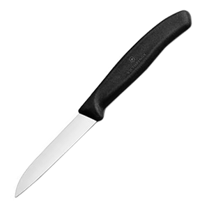 Нож для чистки овощей; L(лезвие)=8 см.; сталь нержавеющая; длина=18.9, ширина=2 см.; металлический,цвет: черный Нож для чистки овощей; L(лезвие)=8 см.; сталь нержавеющая; длина=18.9, ширина=2 см.; металлический,цвет: черный