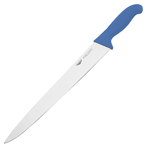 Нож для нарезки мяса; синяя ручка; длина=30 см.