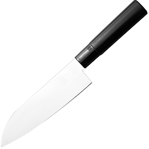 Нож кухонный; сталь нержавеющая, дерево; L=16.5/29,B=4см; металлический ,черный