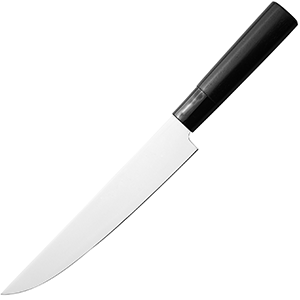 Нож кухонный слайсер; сталь нержавеющая,дерево; L=20см; металлический ,черный