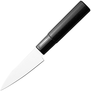 Нож кухонный для овощей; сталь нержавеющая,дерево; L=9см; металлический ,черный