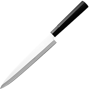 Нож кухонный для сашими; сталь нержавеющая,дерево; L=24см; металлический ,черный