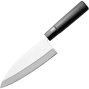 Нож кухонный «Деба»; сталь нержавеющая, дерево; L=16.5см; металлический ,черный
