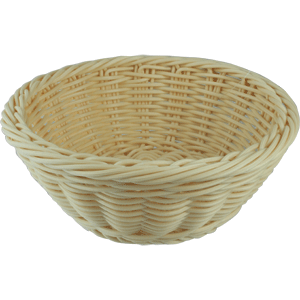 Корзина плетеная для хлеба; полиротанг; диаметр=19, высота=7 см.; бежевая